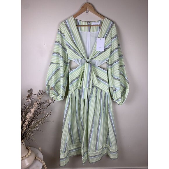 NWT! SIGNIFICANT OTHER Nola Maxi Dress in Avocado Stripe Size 6 - Picture 10 of 16